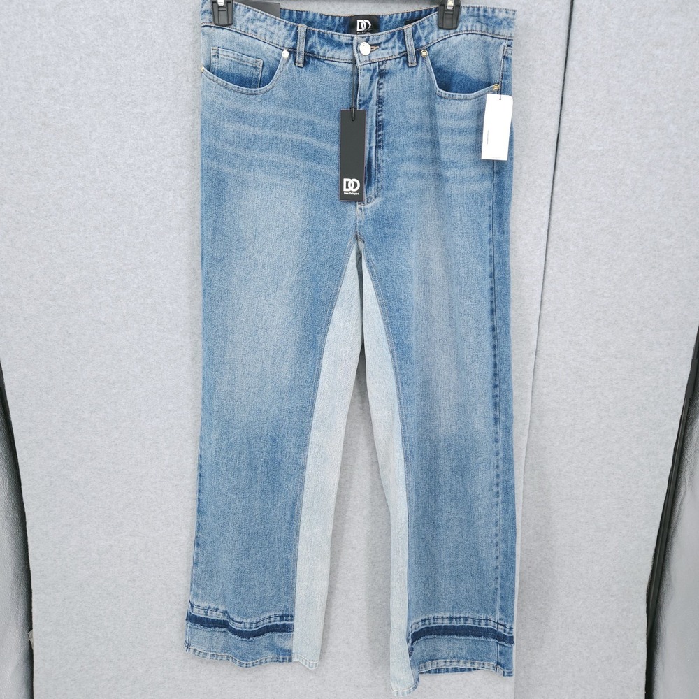 Dee Ocleppo Fallon Valencia Two Tone Straight Leg Denim Jeans Womens Size 14 NWT